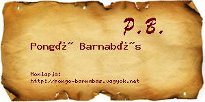 Pongó Barnabás névjegykártya