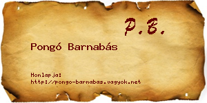 Pongó Barnabás névjegykártya