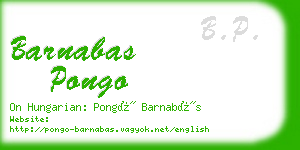 barnabas pongo business card